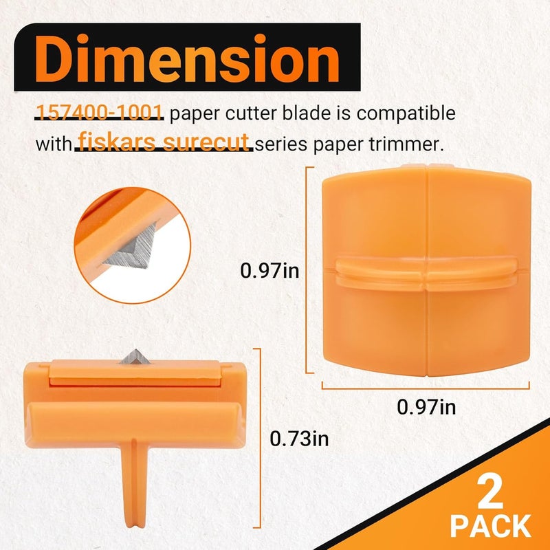 Dimakung 157400-1001 Paper Trimmers Blades for Fiskars Paper Cutting, Style I High Profile Triple Track Replacement Blade for Fiskars Paper Cutting & Scoring Titanium Blade, 4 PCS - Image 2